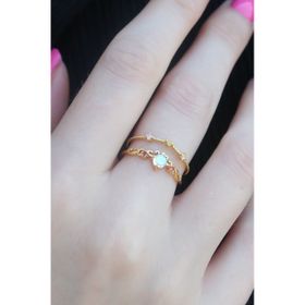 Clariss BYK2665 Gold Renk Zirkon Taşlı Taç Model Kadın Yüzük