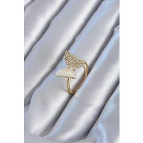 Clariss BYK2815 Gold Renk Zirkon Taş Detay Pirinç Kadın Yüzük