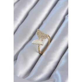 Clariss BYK2815 Gold Renk Zirkon Taş Detay Pirinç Kadın Yüzük