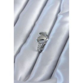 Clariss BYK2820 Gümüş Renk Pirinç Zirkon Taşlı Kalp Model Kadın Yüzük