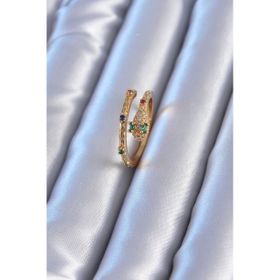Clariss BYK2923 Pirinç Gold Renk Zirkon Taşlı Yılan Model Kadın Yüzük