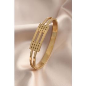 Clariss Çelik Gold Renk Kaburga Model Kelepçe Kadın Bileklik