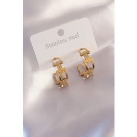 Clariss Çelik Gold Renk Tifanny Zincir Model Kadın Küpe