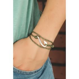Clariss Çizgi Desenli Metal Kancalı Erkek Bileklik