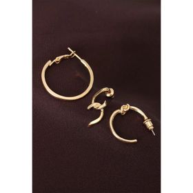 Clariss Düğüm Model Altın Renk Metal Çoklu Küpe