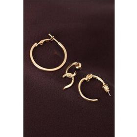 Clariss Düğüm Model Altın Renk Metal Çoklu Küpe