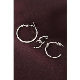 Clariss Düğüm Model Gümüş Renk Metal Çoklu Halka Küpe