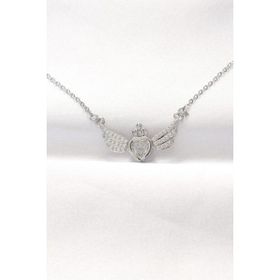Clariss EBJ240521W24269 316L Çelik Silver Renk Zirkon Taşlı Kalpli Kanat Kolye