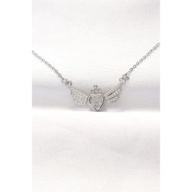 Clariss EBJ240521W24269 316L Çelik Silver Renk Zirkon Taşlı Kalpli Kanat Kolye