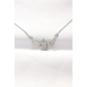 Clariss EBJ240521W24269 316L Çelik Silver Renk Zirkon Taşlı Kalpli Kanat Kolye