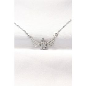 Clariss EBJ240521W24269 316L Çelik Silver Renk Zirkon Taşlı Kalpli Kanat Kolye