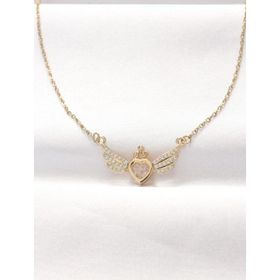 Clariss EBJ240521W24270 316L Çelik Gold Renk Zirkon Taşlı Kalpli Kanat Kolye