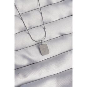 Clariss EBJ240807W25504 316L Çelik Gümüş Renk Kare Charm Model Kolye