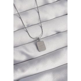 Clariss EBJ240807W25504 316L Çelik Gümüş Renk Kare Charm Model Kolye
