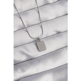 Clariss EBJ240807W25504 316L Çelik Gümüş Renk Kare Charm Model Kolye