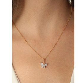 Clariss Gold Beyaz Renk Kelebek Figür Kadın Kolye