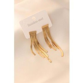Clariss Gold Renk Çelik Sallantı Kadın Küpe