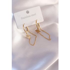 Clariss Gold Renk Çelik Sallantı Kadın Küpe