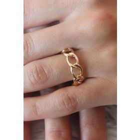Clariss Gold Renk Metal Zincir Model Taşlı Kadın Yüzük