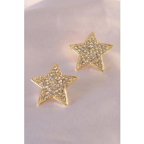 Clariss Gold Renk Yıldız Model Zirkon Taşlı Kadın Küpe