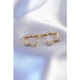 Clariss Gold Renk Yıldız Model Zirkon Taşlı Kadın Küpe