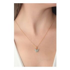 Clariss Gold Su Yeşili Kelebek Figür Kadın Çok Renkli Kolye