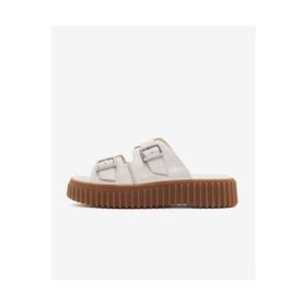 Clarks 26176430 Krem Kadın Deri Terlik