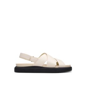Clarks 26181257 Deri Beyaz Kadın Sandalet