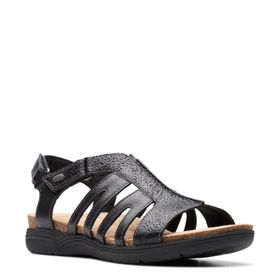 Clarks April Belle Düz Siyah Deri Kadın Sandalet