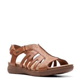 Clarks April Belle Taba Deri Düz Kadın Sandalet