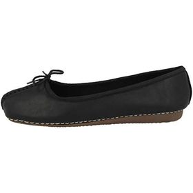Clarks Freckle Ice Schwarz Black Leather Düz Kadın Balerin Ayakkabı