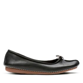 Clarks Freckle Ice Schwarz Black Leather Düz Kadın Balerin Ayakkabı
