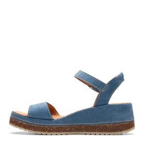 Clarks Kassandra Zambak Mavi Nubuk Kadın Dolgu Sandalet