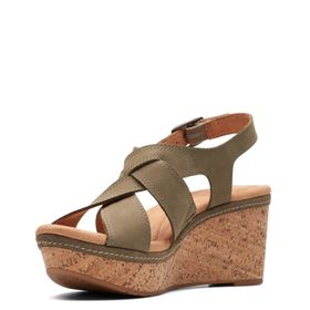 Clarks Rae Kama Zeytin Nubuk Kadın Sandalet