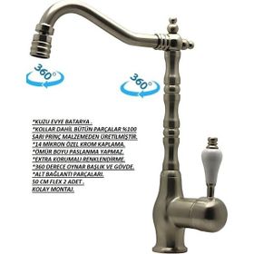 Class Armatür Antik Inox Evye Bataryası