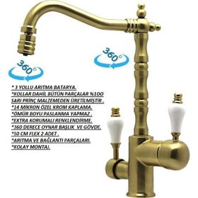 Class Armatür Antik Mat Altın Arıtma Bataryası