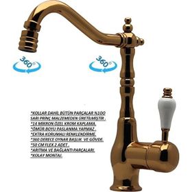 Class Armatür Banyo Lavabo Kısa Antik Bakır Batarya