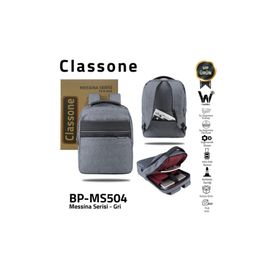 Classone Gri Messina 15.6 Laptop Sırt Çantası