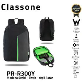 Classone Modena Pr-R300Y 15.6″ Reflektörlü Siyah Notebook Sırt Çantası