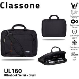 Classone UL160 Ultracase Serisi 15.6 inç Siyah Notebook Çantası