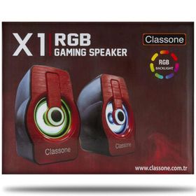Classone X1 RED RGB Gaming Hoparlör
