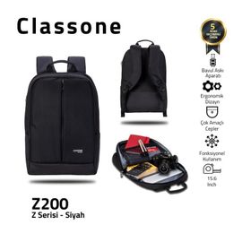 Classone Z200 15.6 inç Siyah Notebook Sırt Çantası