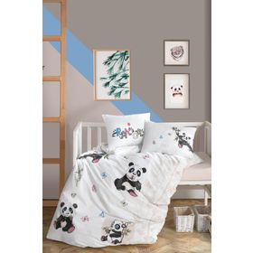Clasy 100X150 Panda Bej Bebek Nevresim Takımı