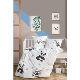 Clasy 100X150 Panda Bej Bebek Nevresim Takımı