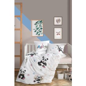 Clasy 100X150 Panda Bej Bebek Nevresim Takımı