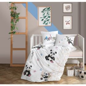 Clasy 100X150 Panda Bej Bebek Nevresim Takımı