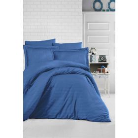 Clasy 8681727024863 Çizgili Saten Çift Kişilik Nevresim Takımı