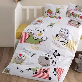 Clasy Animals V1 Sarı Ranforce 100x150 cm Bebek Nevresim Takımı