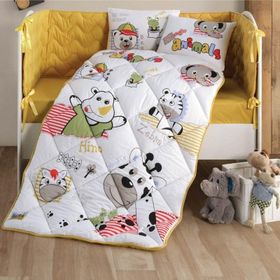 Clasy Animals V1 Sarı Ranforce Bebek Uyku Seti