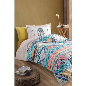 Clasy Boho V1 Bej Genç Ranforce Tek Kişilik Nevresim Takımı